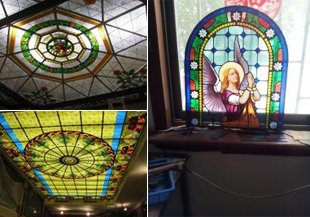 Stained glass mosaic glass