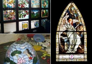 Stained glass mosaic glass