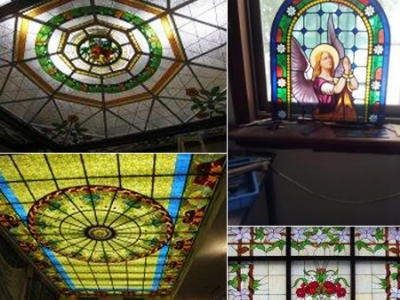 Stained glass mosaic glass